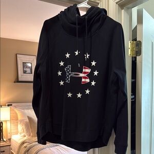 Under Armour Black Hoodie with Patriotic Logo